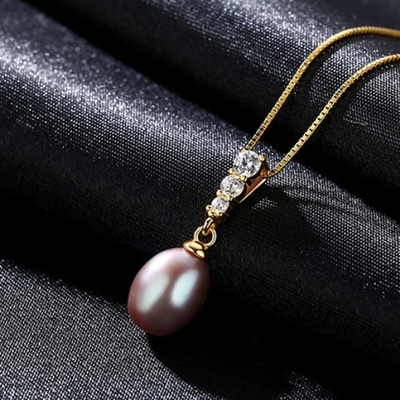 14K Pendant Necklace For Women Is With Decorated A 6MM Freshwater Pearl