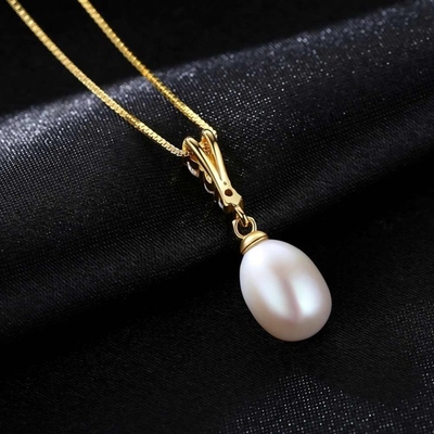14K Pendant Necklace For Women Is With Decorated A 6MM Freshwater Pearl