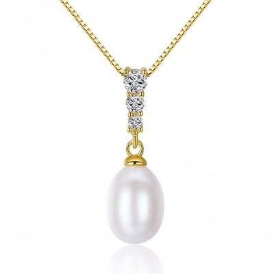 14K Pendant Necklace For Women Is With Decorated A 6MM Freshwater Pearl