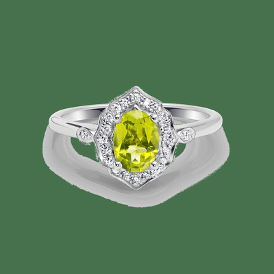 Gold oval beautiful, elegant  peridot ring, vintage shape and natural, bright oval peridot
