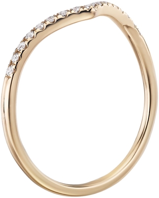 Diamond Chevron Stackable Heart Sytle Fashion Ring in 9K Yellow Gold