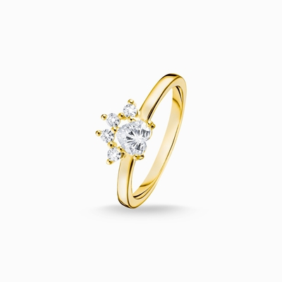 Beautiful Flower Sytle Ring Paw Cat 9K Gold Ring