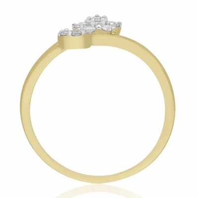 0.20 CTS Diamond Ring-9K White Gold-star Shape Engagement Ring