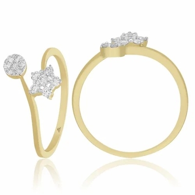 0.20 CTS Diamond Ring-9K White Gold-star Shape Engagement Ring