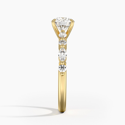 9K Gold Snowflake Inspired Lab Diamond Jewelry Lady Women Engagement Ring