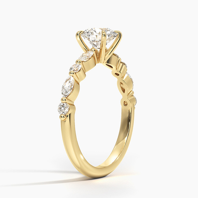 9K Gold Snowflake Inspired Lab Diamond Jewelry Lady Women Engagement Ring