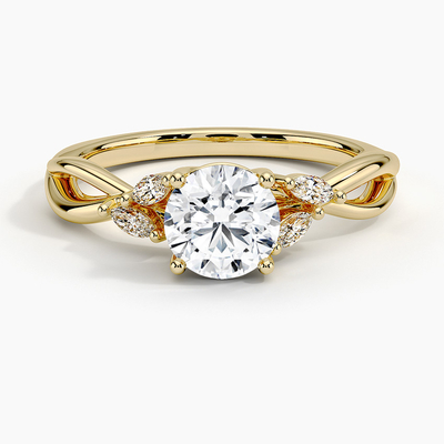 Heart Moissanite Solitaire Engagement Women's Ring 18K Yellow Gold