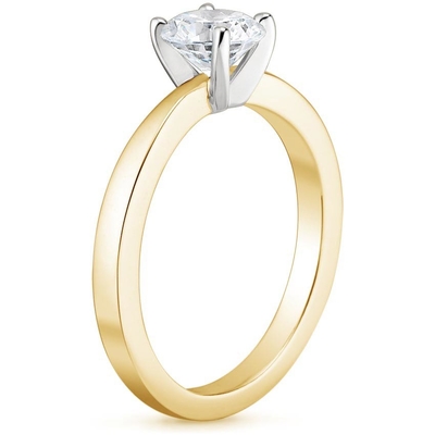 Petite Taper Solitaire Engagement Ring With 0.75 Carat Round Diamond