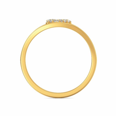 Joyalukkas 9K Yellow Gold Ring , Girls Heart Diamond Engagement Ring