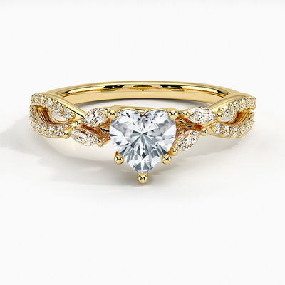 Luxe Willow Diamond Engagement Ring 1/4 Ct. Tw. With 9K Gold Heart