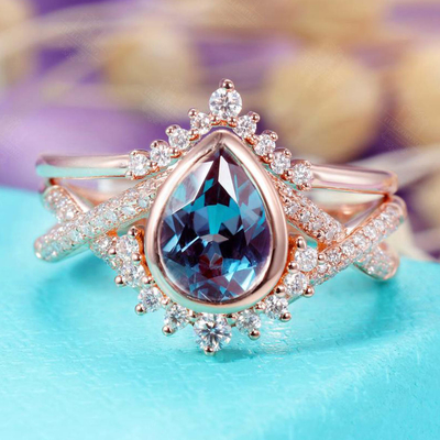 925 Sterling Silver lab grown alexandrite Jewelry Lab Created Alexandrite color changing gemstones ring