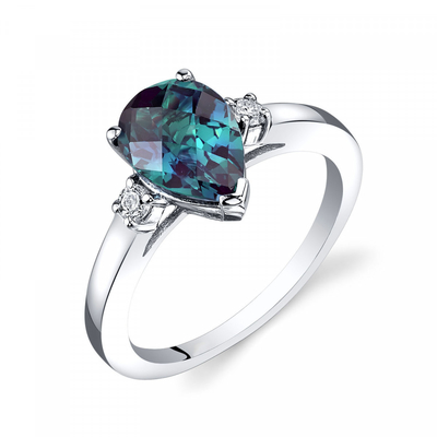 Gold Plated Wholesale 925 Sterling Silver Jewelry Women Wedding Ring Oval Shape Lab Created Alexandrite Stone Ring