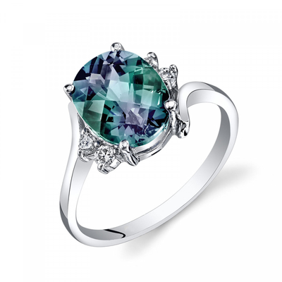 Gold Plated Wholesale 925 Sterling Silver Jewelry Women Wedding Ring Oval Shape Lab Created Alexandrite Stone Ring