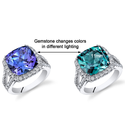 Gold Plated Wholesale 925 Sterling Silver Jewelry Women Wedding Ring Oval Shape Lab Created Alexandrite Stone Ring