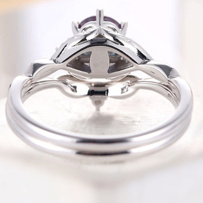 Classic Jewelry 925 Sterling Silver Gold Plated Ring Alexandrite Fine Jewelry Wholesale Girl Jewelry Set