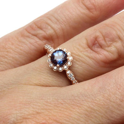 Classic Jewelry 925 Sterling Silver Gold Plated Ring Alexandrite Fine Jewelry Wholesale Girl Jewelry Set