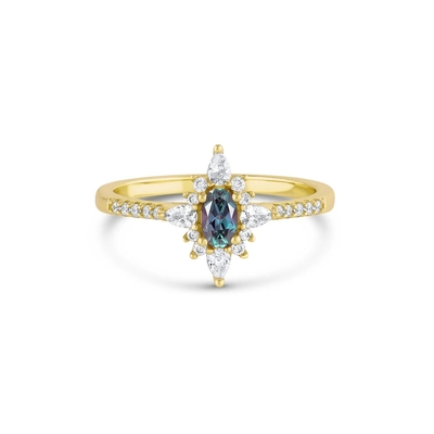 Alexandrite Ring Sterling Silver Ring Natural Alexandrite Engagement Rose Gold Promise June Birthstone Gemstone Jewelry