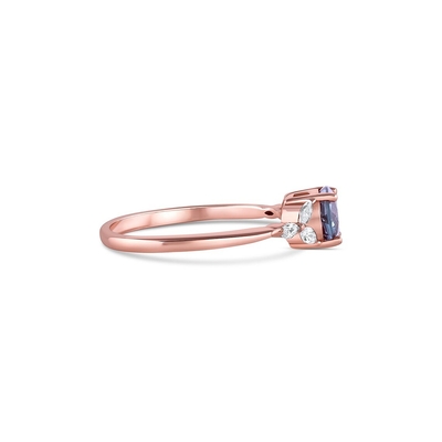 Sterling Silver Vintage Alexandrite Ring Rose Gold Filled Rings For Women Gemstone Statement Minimalist Ring Jewelry