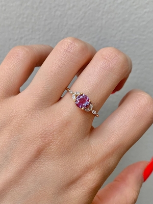 Sterling Silver Vintage Alexandrite Ring Rose Gold Filled Rings For Women Gemstone Statement Minimalist Ring Jewelry