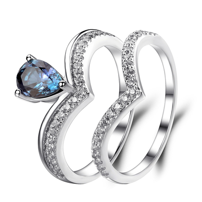 Wholesale 925 Sterling Silver Alexandrite Jewelry CZ Round Alexandrite Engagement Ring