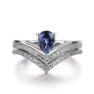 Wholesale 925 Sterling Silver Alexandrite Jewelry CZ Round Alexandrite Engagement Ring