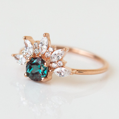 Wholesale 925 Sterling Silver with Color Changing Alexandrite with Solitaire Ring