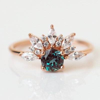 Wholesale 925 Sterling Silver with Color Changing Alexandrite with Solitaire Ring