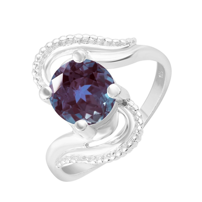 Wholesale 925 Sterling Silver with Color Changing Alexandrite with Solitaire Ring