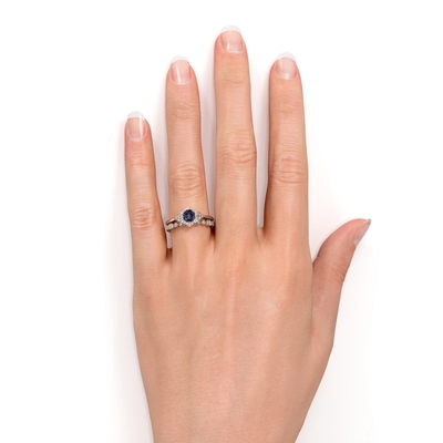 Rose Gold Vermeil Round Cut Lab Grown Alexandrite Ring Jewelry Women Wedding 925 Silver Ring