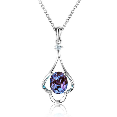 925 Sterling Silver Color Changing Alexandrite Pendant Unique Alexandrite Necklace For Women