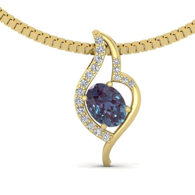 925 Sterling Silver Color Changing Alexandrite Pendant Unique Alexandrite Necklace For Women
