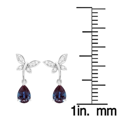 HIgh Quality Lab Created Alexandrite Stone Stud Earrings Simulated Alexandrite Sterling Silver Stud Earrings