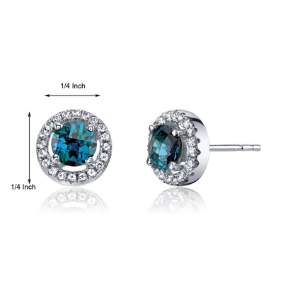 HIgh Quality Lab Created Alexandrite Stone Stud Earrings Simulated Alexandrite Sterling Silver Stud Earrings