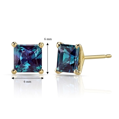 925 Sterling Silver Created Alexandrite Earrings 1 Carats Round Cut Halo Cubic Zirconia Simulated Alexandrite Earrings
