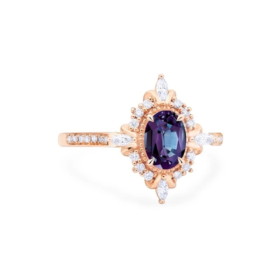 925 Sterling Silver Jewelry Synthetic Alexandrite Engagement Ring Lab Created