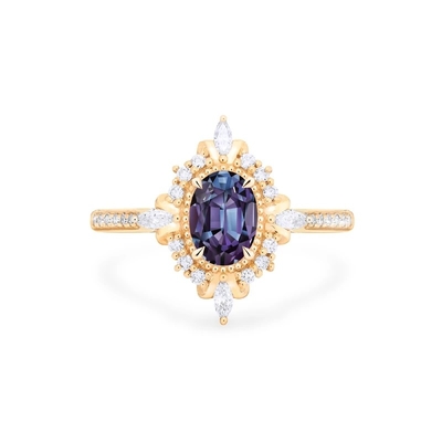 925 Sterling Silver Jewelry Synthetic Alexandrite Engagement Ring Lab Created