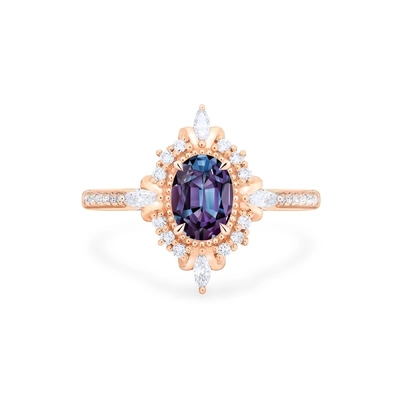 925 Sterling Silver Jewelry Synthetic Alexandrite Engagement Ring Lab Created