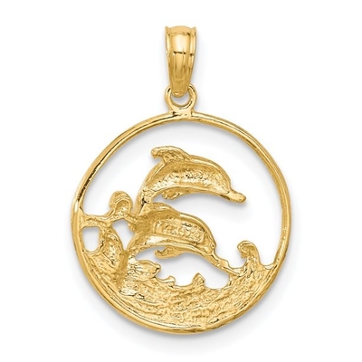 Carat in Karats 10K Yellow Gold Yellow Tuna Fish Pendant Charm With 14K Yellow Gold Lightweight Rope Chain Necklace 18