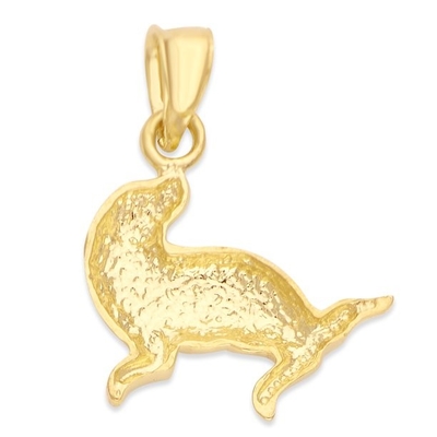 Carat in Karats 14K Yellow Gold Double Dolphin Circle Pendant Charm With 10K Yellow Gold Lightweight Rope Chain Necklace
