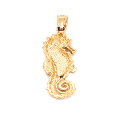 925 Sterling Silver Gold Plated Enameled Cubic Zirconia Cz Seahorse 18 Inch Chain Necklace Pendant Charm Sea Life