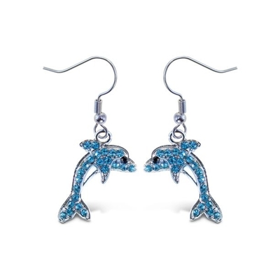 1Puzzled Sparkling Dolphin Necklace and Earrings Set Charming Necklace and Earring Set - Ocean
