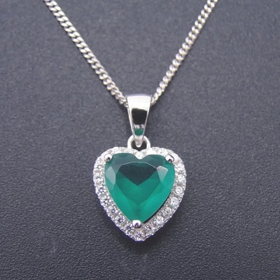 Fashion 10MM Trillion Cut Mystic Topaz Pendant Necklace CZ Stone Multi Color Dainty Chain Necklace