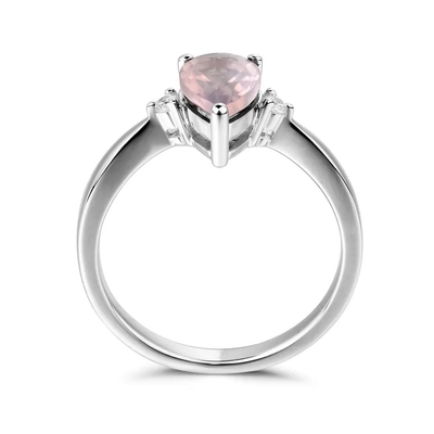 Sterling Silver Green Spinel Ring Fashionable Pear Shape Solitaire Wedding Engagement Ring