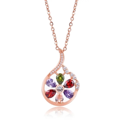 New design 925 Sterling Silver Oval Multi Color Cubic Zirconia CZ Fashion Tennis Bracelet for Women