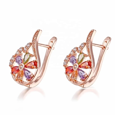 Color Change Stone Hot Selling Fashion Multi Color Round Shape Drop Earrings for Women Party