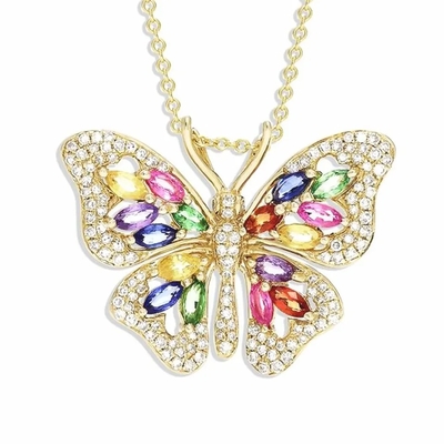 Fashion 10MM Trillion Cut Mystic Topaz Pendant Necklace CZ Stone Multi Color Dainty Chain Necklace