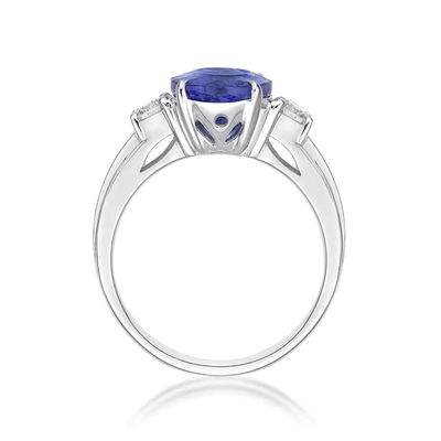 925 Sterling Silver Wholesale Tanzanite Ring Oval Cut Blue Stone Tanzanite Wedding Engagement Ring