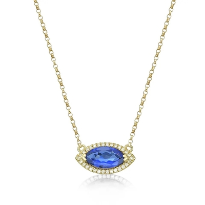 925 Sterling Silver Yellow Gold Plated Oval Cut Tanzanite Bracelet
