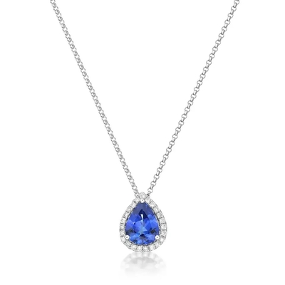 925 Sterling Silver Blue Tanzanite CZ Jewelry December Birthstone Necklace Tanzanite Stone Jewellery Necklace