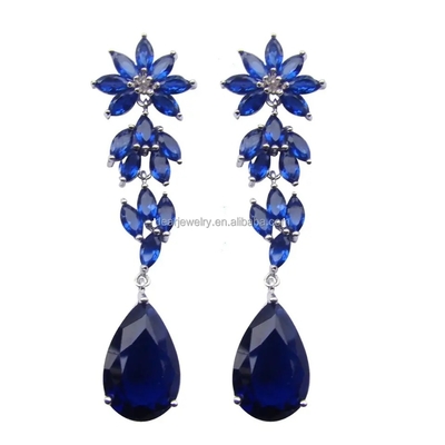 Factory Direct Trendy Jewelry Lab Grown Emerald Earrings Dainty Fine Jewelries Simplicity Stud Earrings for Women